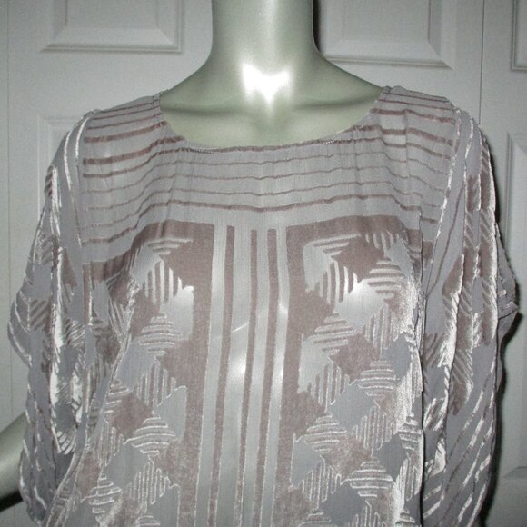CALYPSO ST. BARTH Gray Flocked Velvet Cold Shoulder Blouse/Dress - Picture 2 of 6
